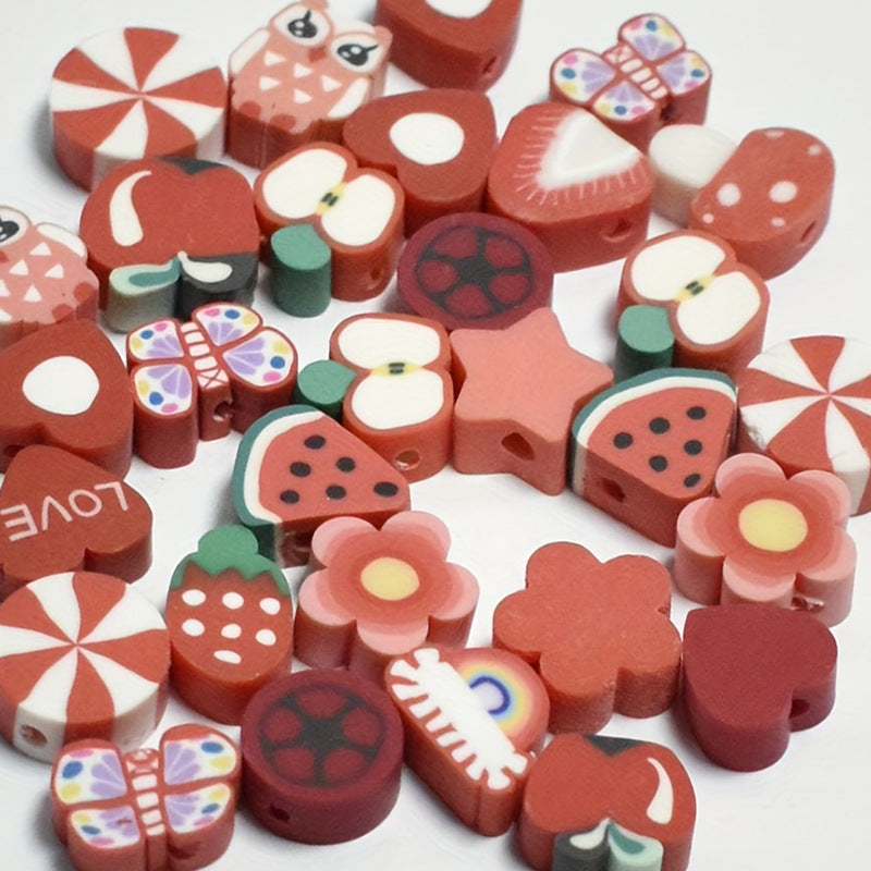 Cartoon Pattern Clay Beads 10mm Multicolor Polymer 200pcs 15