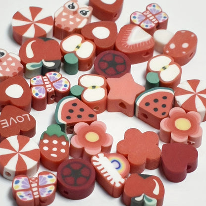 Cartoon Pattern Clay Beads 10mm Multicolor Polymer 200pcs 15