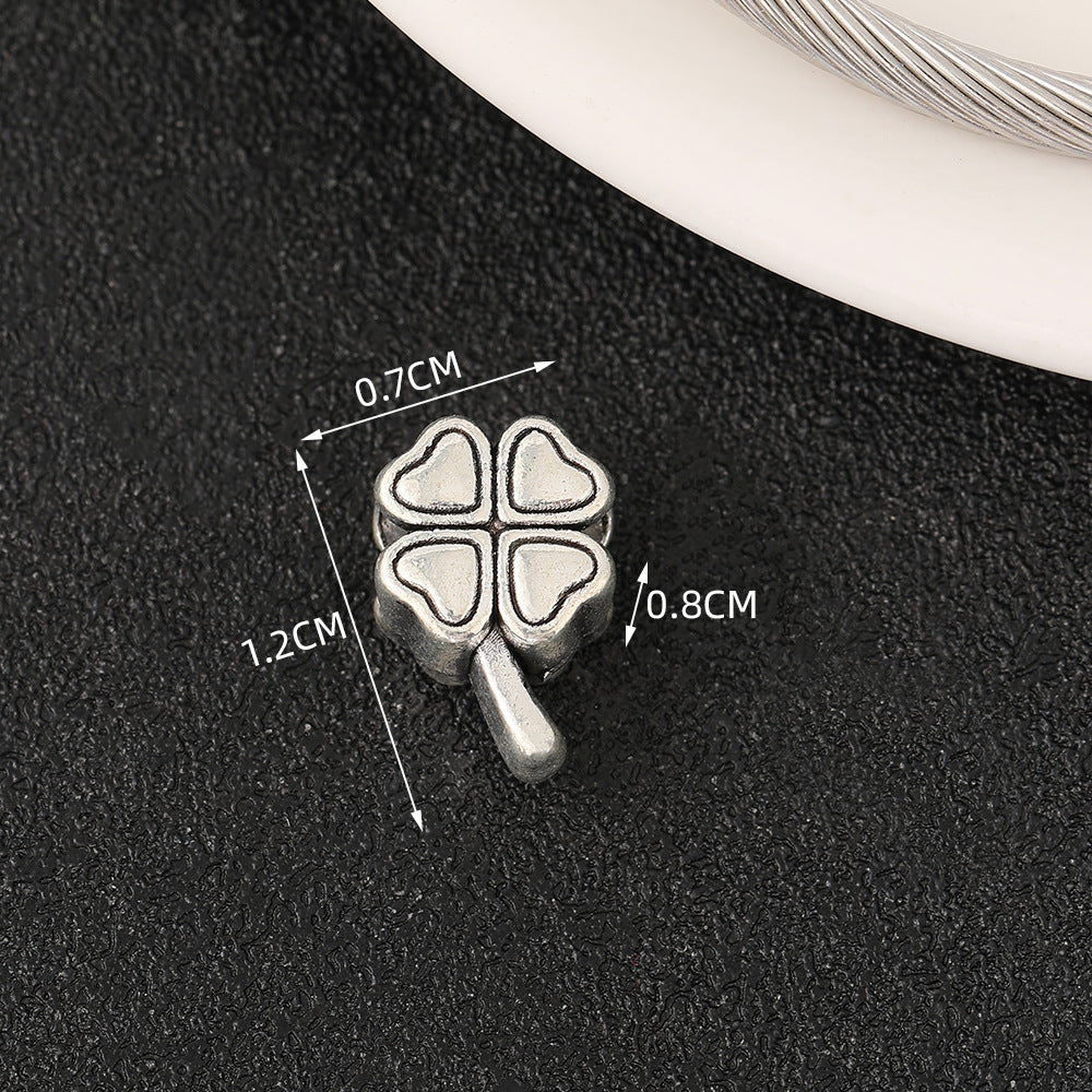 European Style Metal Beads Silver Tone Large Hole 50pcs 4