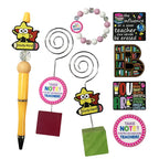 Silicone Focal Beads Alphabet Learning Series Star Mascot Holding Pencil 20pcs 5