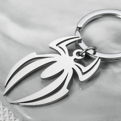 Stainless Steel Halloween Spider Keychain Metallic Finish 3