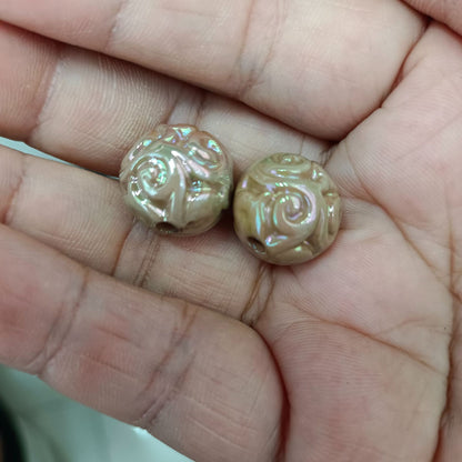 Glow Winding Flower Acrylic Beads 16mm Plated Radiant Colors 100pcs 10