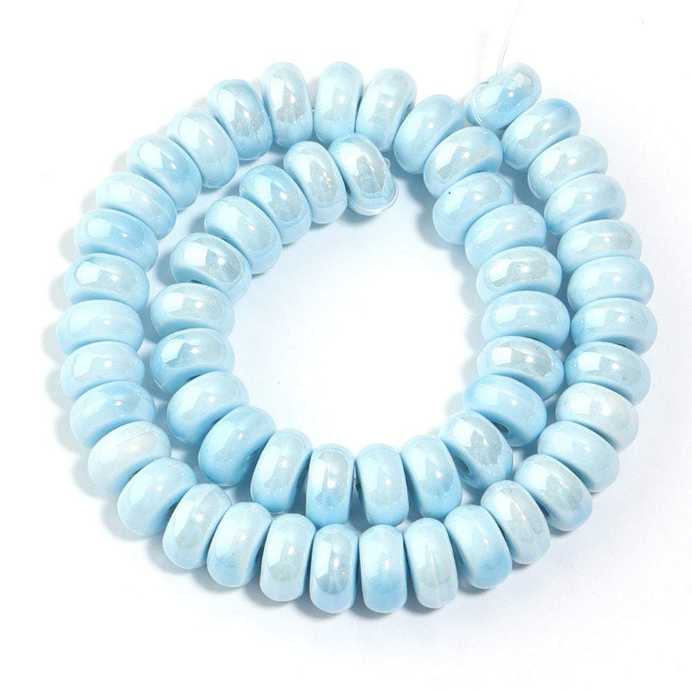 Ceramic Flat Round Spacer Beads 9mm Colored Abacus 55pcs 9