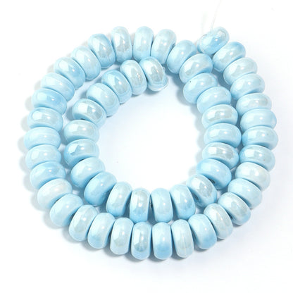 Ceramic Flat Round Spacer Beads 9mm Colored Abacus 55pcs 9