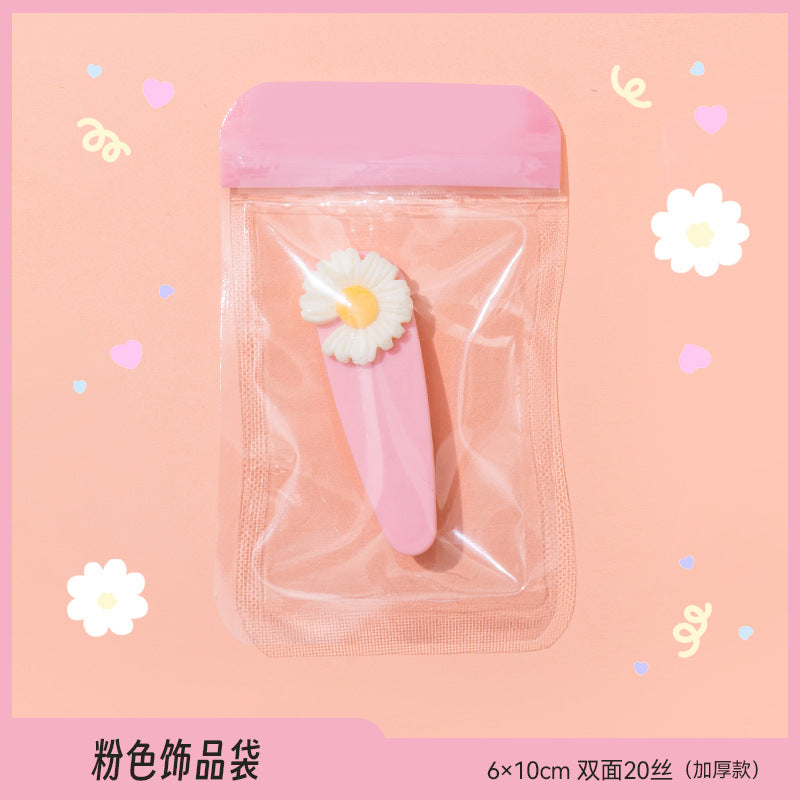 Zip Lock Bags Transparent PE Plastic Morandi Color Top Seal 10pcs 10