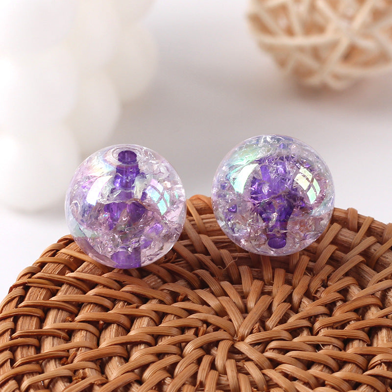 Plated Bubblegum Beads 18-20mm Dyed Core Crackle Glossy 20pcs 8