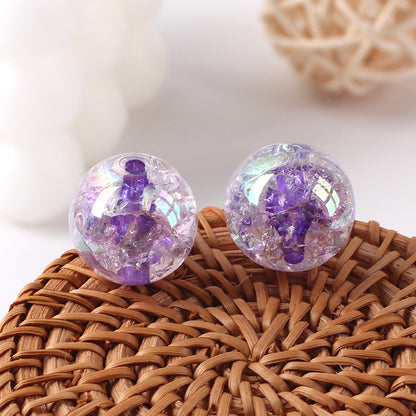 Plated Bubblegum Beads 18-20mm Dyed Core Crackle Glossy 20pcs 8