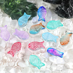 Small Fish Glass Beads 15mm Gradient Color Textured Finish 100pcs 4