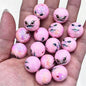 Plating Round Acrylic Beads 16mm Stitched Face Printed 100pcs 2