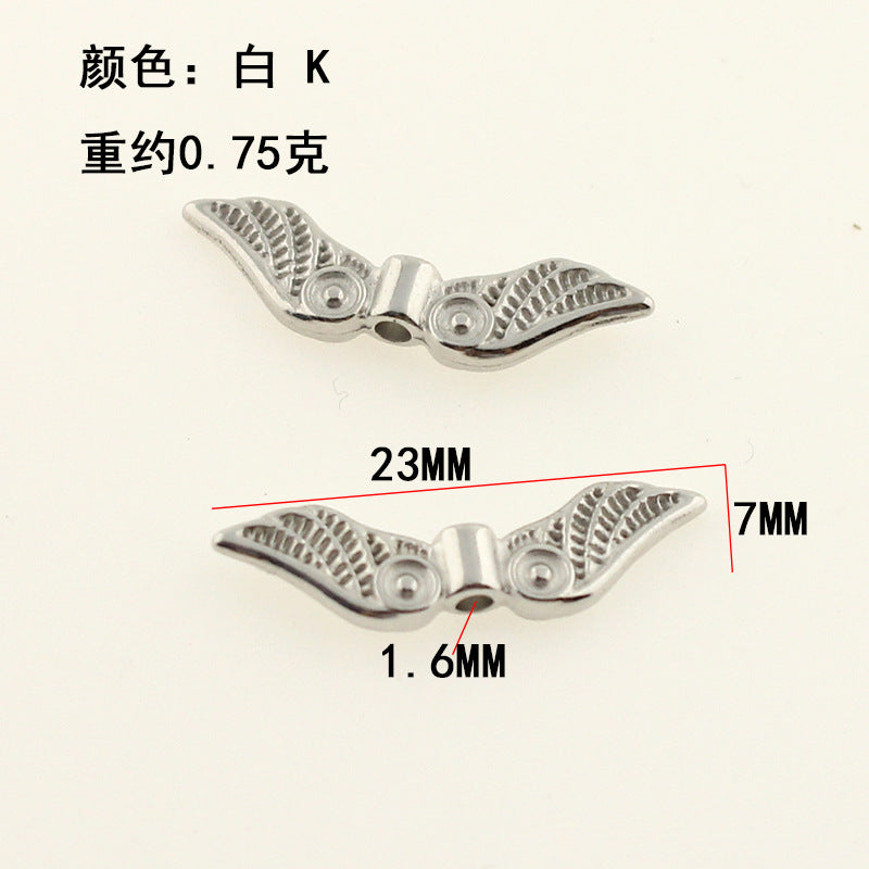 Angel Wings Metal Beads Antique Silver Tone 20pcs 12