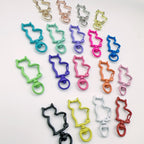 Zinc Alloy Kitten Shaped Colorful Buckle Keychain Clasps 20pcs 37mm 2