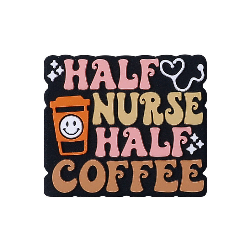 Silicone Focal Beads Coffee Stethoscope Gnome Holding Coffee Cup 1 pcs 7