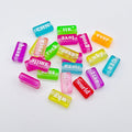 Rectangle Acrylic Tube Beads 8x15mm Colorful Word Letters 1100pcs 5
