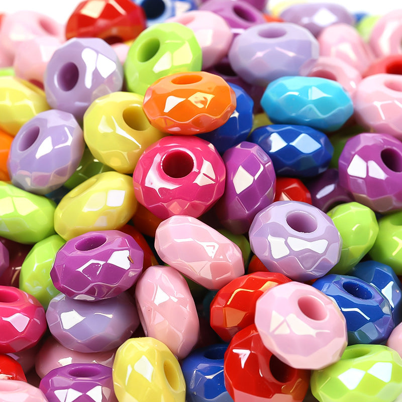 Acrylic Spacer Beads 14mm Candy Solid Color Large Hole 100pcs 8