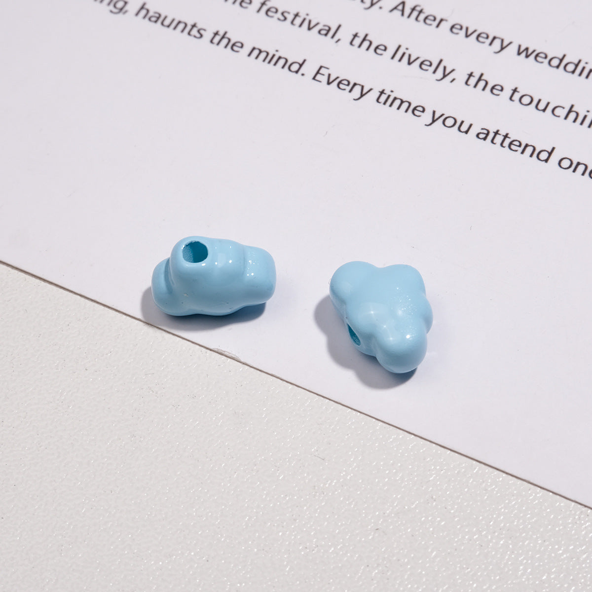 Painted Cloud Acrylic Beads 12mm Colorful Glossy Baked 50pcs 18