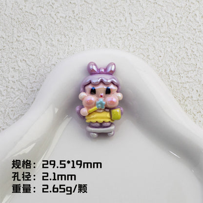 Plating Pop Resin Beads 30mm Crybaby Brushing Teeth Character 10pcs 8
