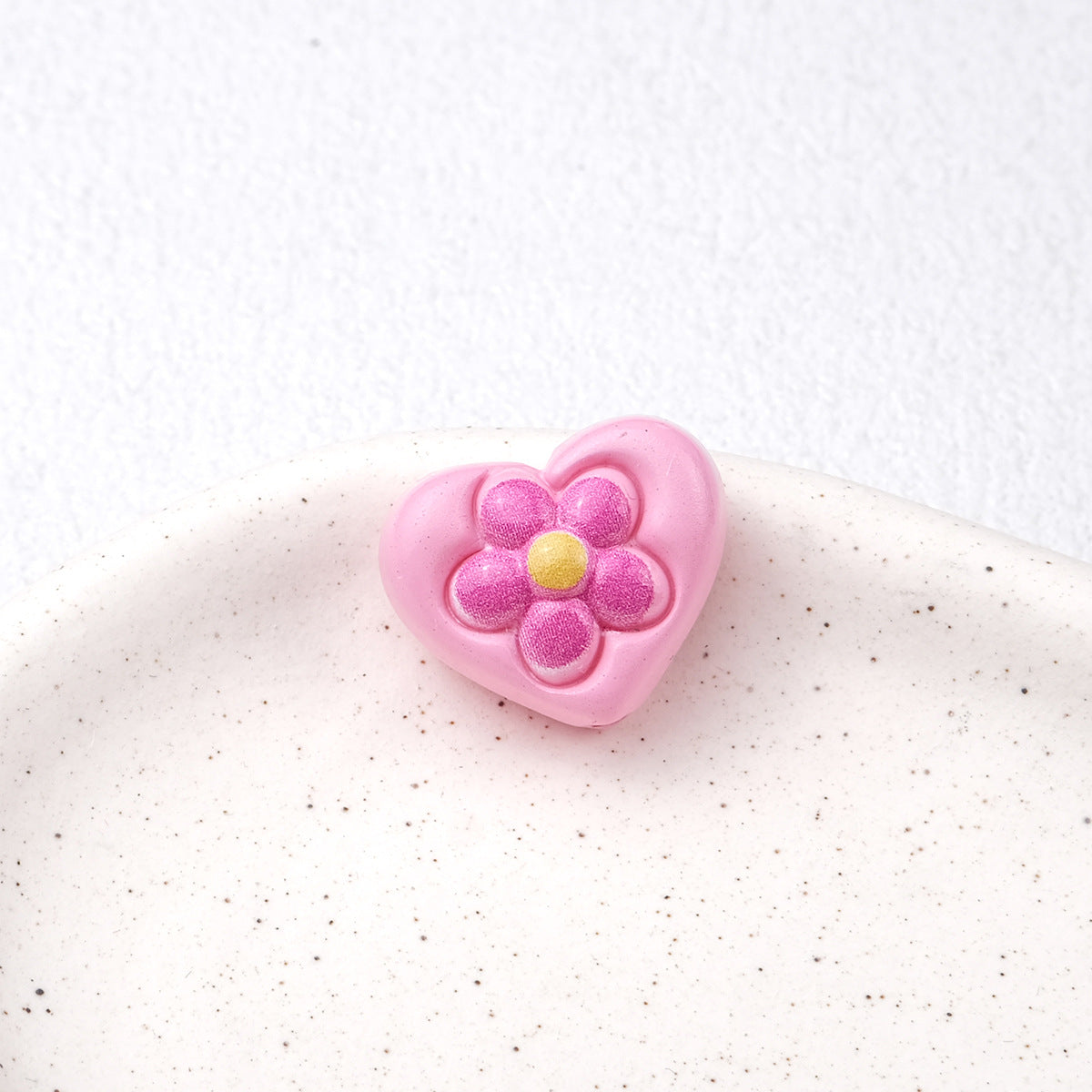 Floral Heart Acrylic Beads 21mm Colorful Mixed 50pcs 6
