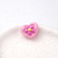Floral Heart Acrylic Beads 21mm Colorful Mixed 50pcs 6