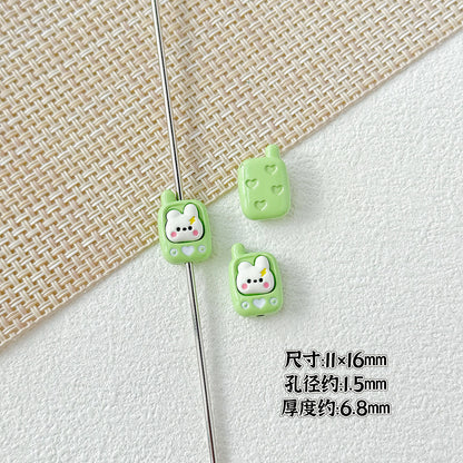 Painted Metal Beads 16mm Enamel Baking Phone & Yogurt Box 10pcs 7