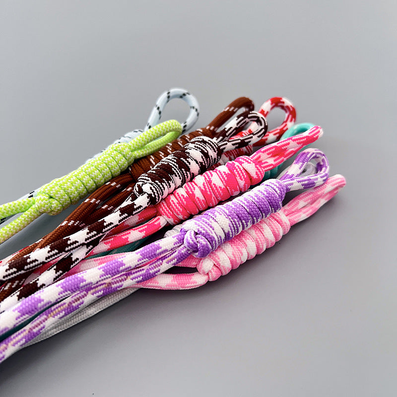 Two Tone Braided Rope Crochet Keychain Fabric Slim Durable 8pcs 3