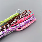 Two Tone Braided Rope Crochet Keychain Fabric Slim Durable 8pcs 3