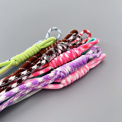 Two Tone Braided Rope Crochet Keychain Fabric Slim Durable 8pcs 3