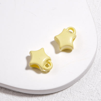 Baking Painted Star Acrylic Beads 14mm Glossy Colorful 50pcs 16