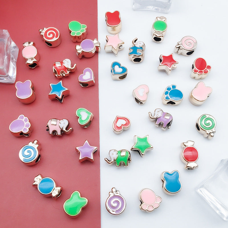 Enamel CCB Plastic Acrylic Beads 9-15mm Large Hole Playful Shapes 40pcs 2