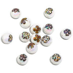 St. Patrick's Day Shamrock Acrylic Beads 16mm UV Plating Polka Dotted Leopard 50pcs 6