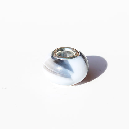 Blooming Color Marble Resin Spacer Beads 14mm Glossy Metal-Lined Hole 100pcs 10