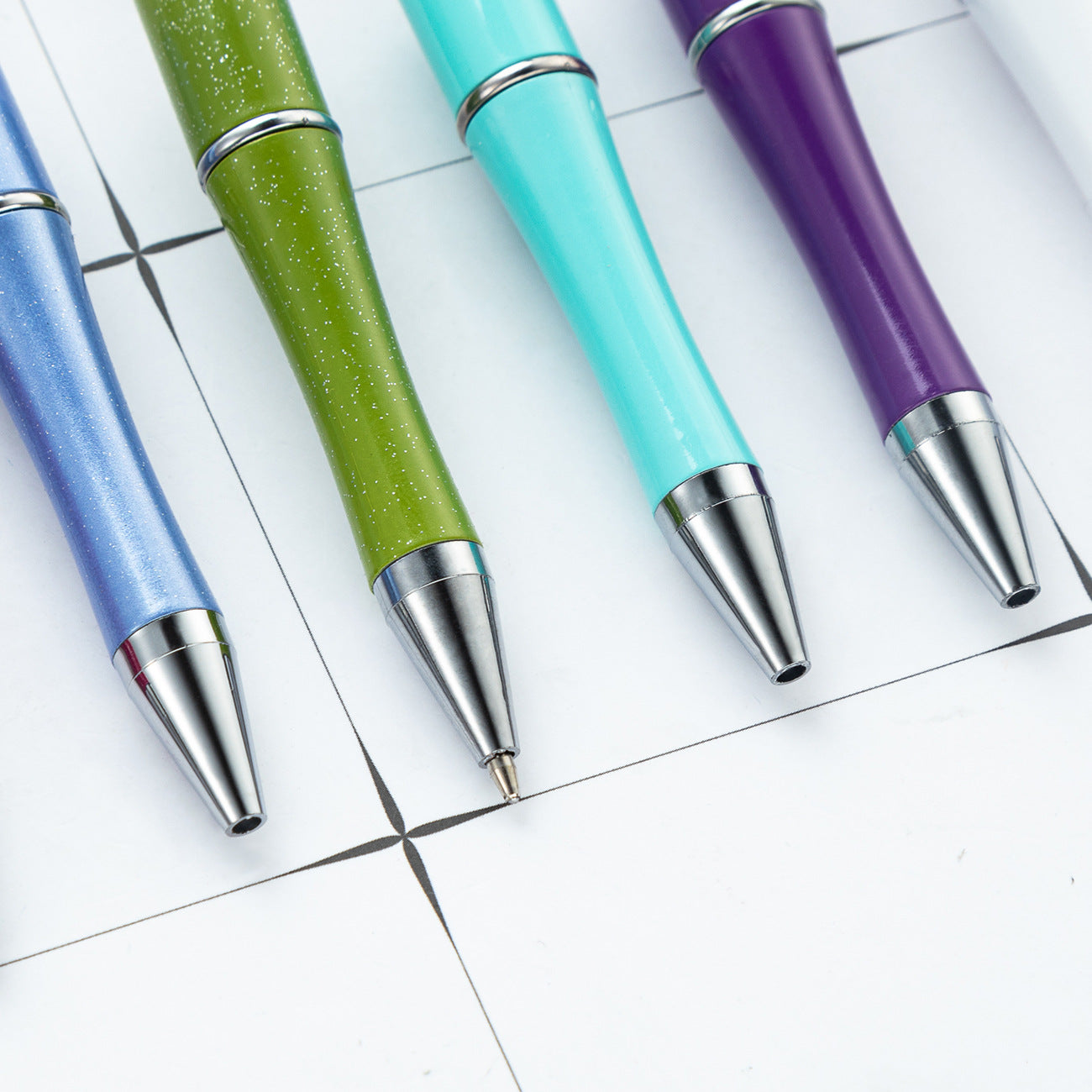 Beadable Ballpoint Pen Hollow Tube Transparent Colorful 18cm 3