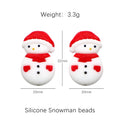 Silicone Focal Beads Christmas Santa Claus Snowman Reindeer 20pcs 6