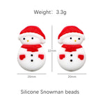 Silicone Focal Beads Christmas Santa Claus Snowman Reindeer 20pcs 6
