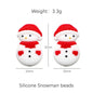 Silicone Focal Beads Christmas Santa Claus Snowman Reindeer 20pcs 6