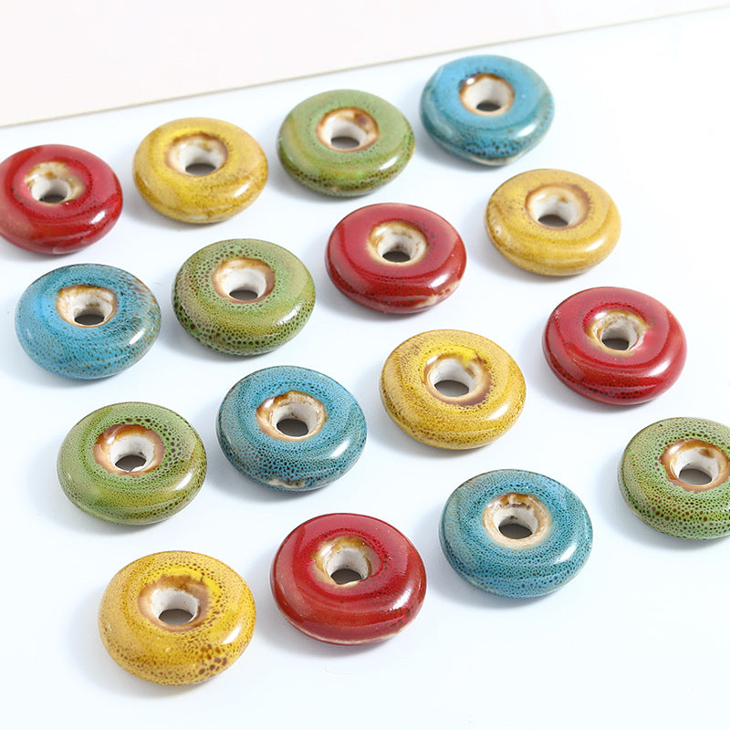 Ceramic Round Spacer Beads 20mm Antique Fambe Glaze 20pcs 2
