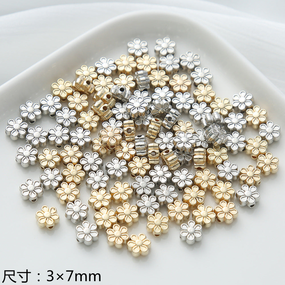 Acrylic Metallic Spacer Beads Gold and Silver 50pcs 11