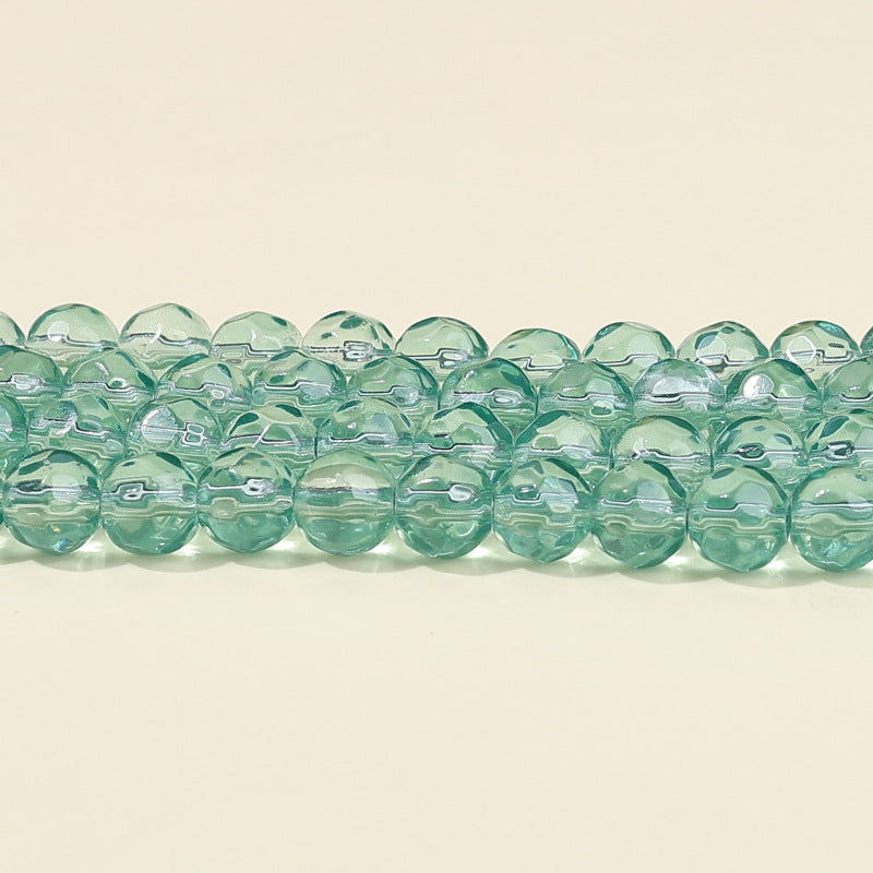 Faceted Round Glass Beads 10mm Clear Pastel Colors 50pcs 11
