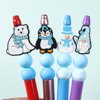 Silicone Focal Beads Snow Polar Bear Penguin Winter Snowman Scarf 20pcs 2