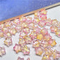 Small Star Czech Glass Beads 8mm Translucent Gold Flecked 50pcs 16