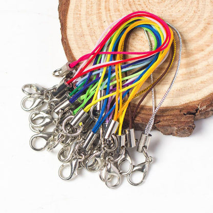 Colorful Phone Strap Keychain Mini Lobster Clasp Nylon Cord 50pcs 2