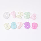 Rubberized Painted Balloon Shaped Number Acrylic Beads 25mm 10pcs 2
