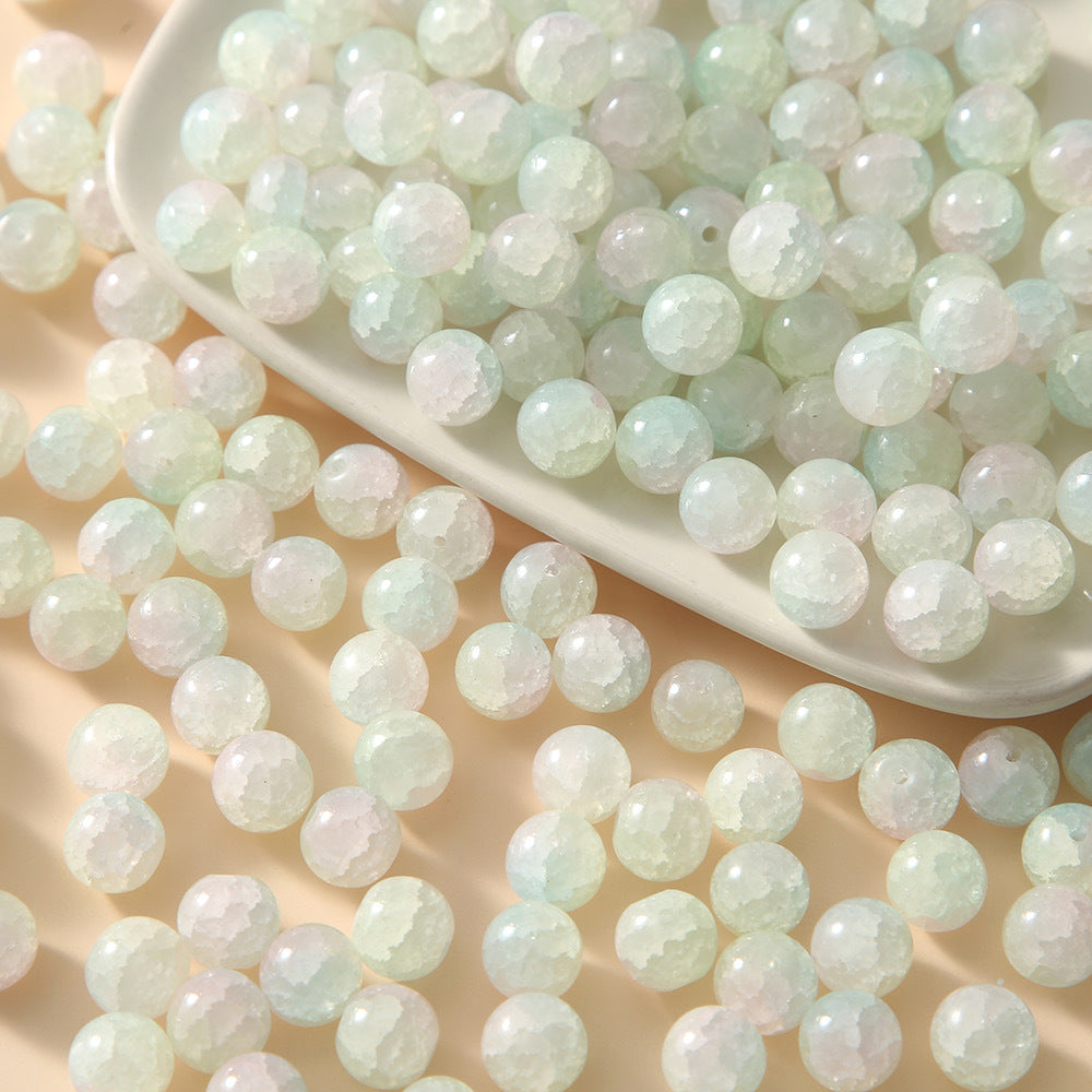 Crackle Round Glass Beads 10mm Antique Style Gradient Pastel 100pcs 3
