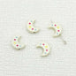 Star Moon Metal Beads 14mm Painted Glossy Celestial 10pcs 7