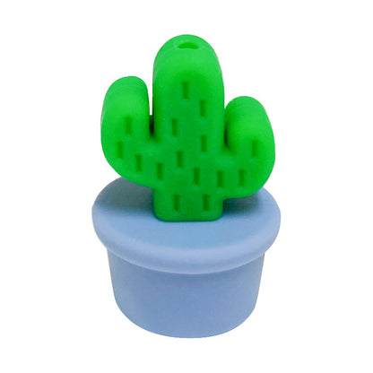 Silicone 3D Focal Beads Flowerpot Cactus Textured Vibrant Pots 20pcs 13