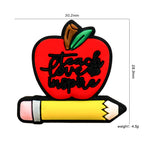 Silicone Focal Beads Apple Pencil Teach Love Inspire Design 20pcs