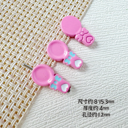 Spoon and Flower Metal Beads 15mm and 9mm Baking Painted 20pcs 12