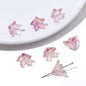 Lily Flower Glass Beads 13mm Transparent Mixed Colors 20pcs 13