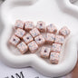 Vintage Spring Floral Plaid Square Acrylic Beads 13mm 50pcs 11