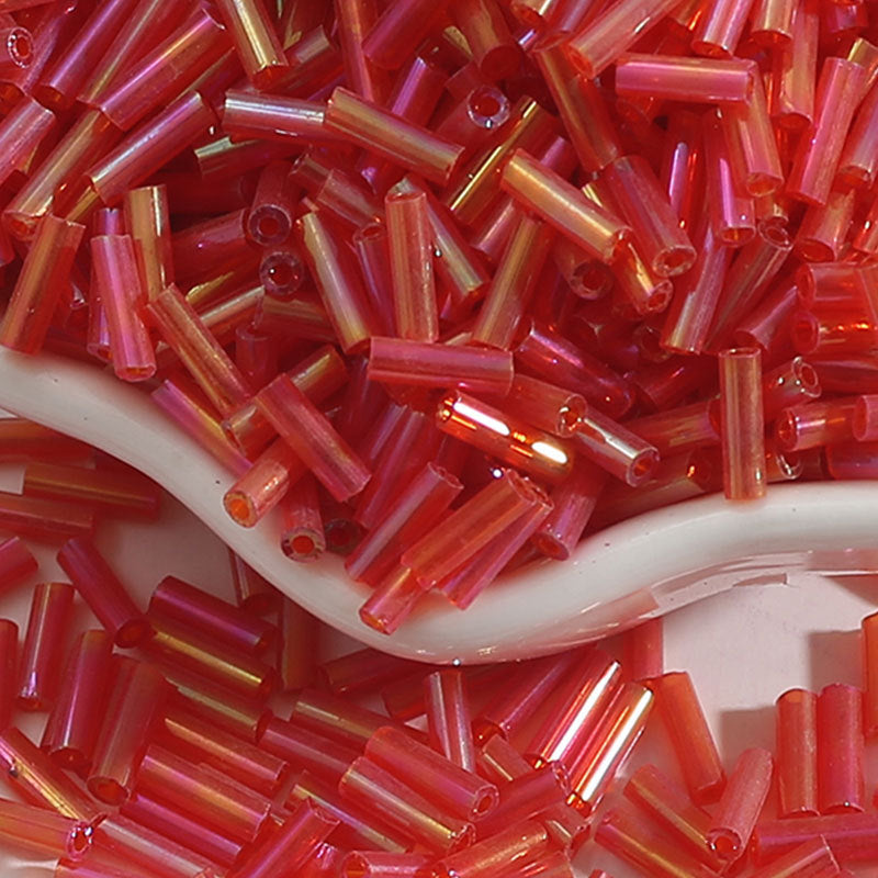 Plating Bugle Glass Beads 7mm Vibrant Polished Colors 1800pcs 3