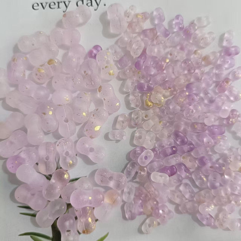 Acrylic Peanut Spacer Beads 3x6 6x11mm Transparent Frosted Gilded 1000pcs 15